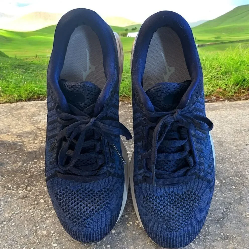 Mizuno Wave Rider Waveknit Navy Blue Women's Athletic Shoes